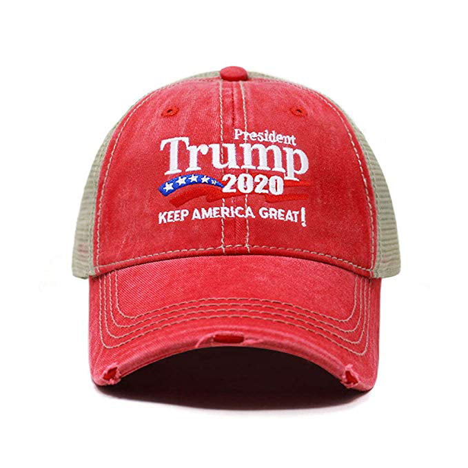 2/3 Pack YAKER Donald Trump 2020 Keep America Great Cap Adjustable Baseball Hat with USA Flag