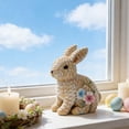thumbnail image 6 of SUOKOM Easter Rattan-look Bunny with Bow Easter Decor Rabbit Easter Decorations Spring Bunnies Decoration Statue Figurine Rattan Bunny Decor for Home Farmhouse Table Kitchen, 6 of 6