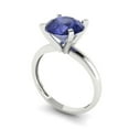 thumbnail image 2 of 2.5 ctw Solitaire Anniversary Ring for Women | Round Cut Simulated Tanzanite | Hyperallergenic Solid 14K White Gold, 2 of 5