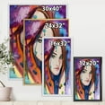 thumbnail image 4 of Designart 'Colorful Portrait Of Green Eyes Young Woman' Traditional Framed Canvas Wall Art Print, 4 of 5
