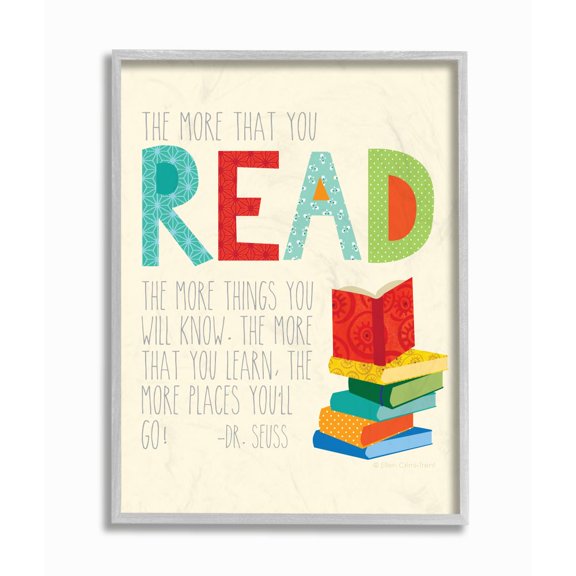 The Kids Room by Stupell The More That You Read The More Things You Will Know Framed Wall Art by Ellen Crimi-Trent