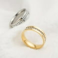 thumbnail image 4 of Men/Women's Jewelry Titanium Steel Silver/Gold AAA Cz Bands Wedding Ring Sz 6-11, 4 of 7
