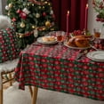 thumbnail image 4 of Lapalife Plaid Christmas Tablecloth Snowflake Scottish Check Table Cover Furniture Protector for Christmas Decoration, 1 Pc, 4 of 5