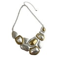 thumbnail image 2 of Chunky Hammered Two Tone Collar Necklace Ladies Adult Female Women, 2 of 2