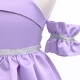 thumbnail image 5 of Girls Off Shoulder Purple Princess Dress Special Occasion Satin Gowns for 3-10Years Kid, 5 of 7