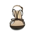 thumbnail image 6 of BLISSFUL STEP Women's Shoes Strappy Slingback Kitten Heel Sandals Coffee 6, 6 of 7