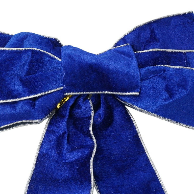 Royal Blue Velvet Ribbon Bow Hair Clip, Classic Royal Blue Velvet