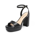 thumbnail image 1 of Sandalia DREAM PAIRS SDHS2423W Tacones Plataforma Negros 10,5 cm, 1 of 6