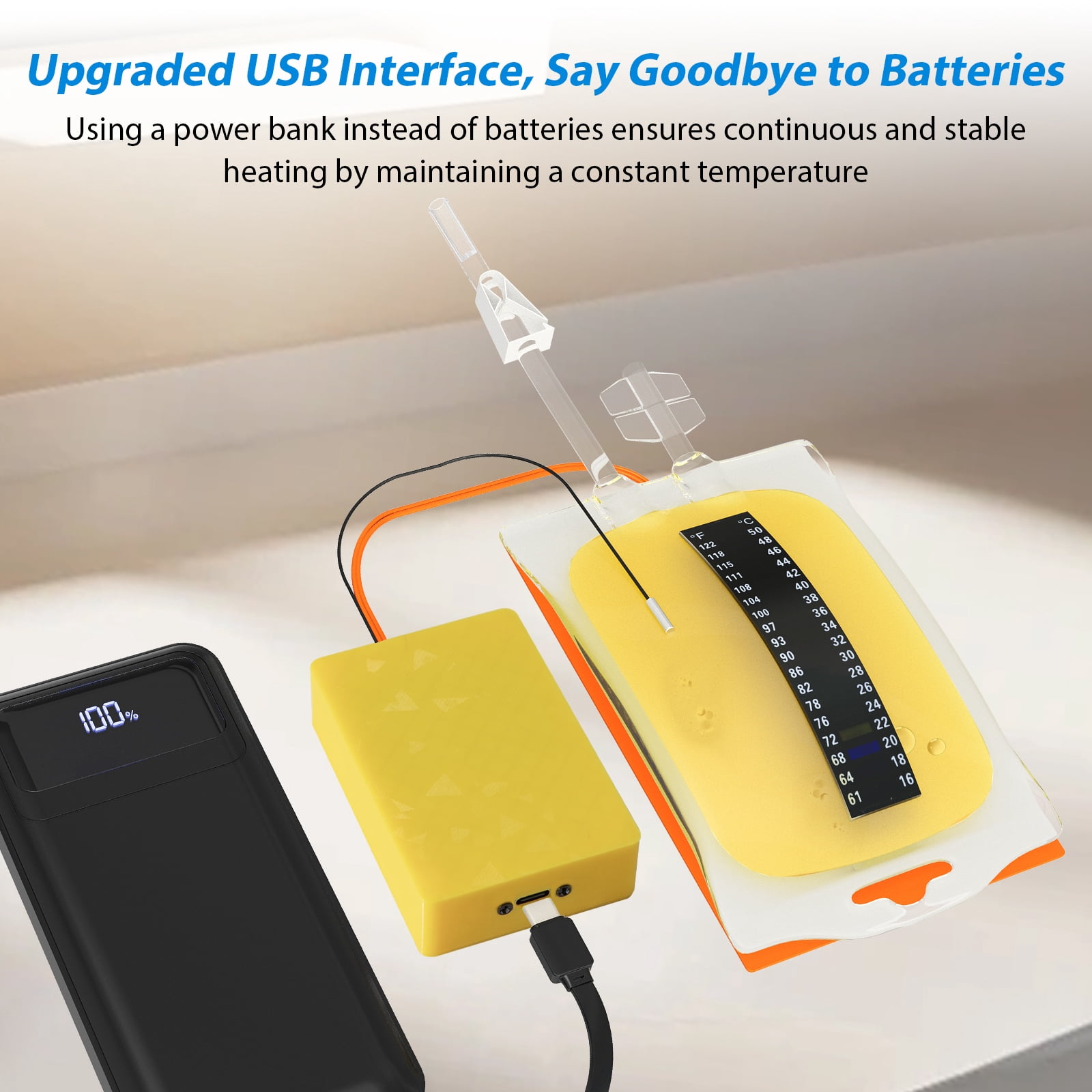 Electric U/Rine Warmer & Liquid Heater withTemperature Display, 37°C/98.6°F Constant Temperature for Up to 10 Hours, Real-Time Monitoring, Uniform Heating, with Heating Pad, Five Liquid Bags