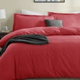thumbnail image 3 of LammaLoe Duvet Cover Full 3 Piece, Luxury Microfiber Bedding Sets with 2 Pillow Shams, Cherry red, 3 of 11