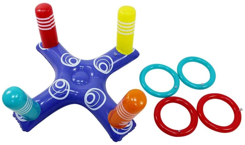 Inflatable Rings Toss Pool Game Toys, Pool Party Game for Kids Funny