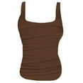 thumbnail image 5 of Duoif Tankini Tops for Women Swimwear Top Tummy Bathing Suit Top No Bottom Womens Swimsuits Brown M, 5 of 5