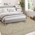 thumbnail image 4 of RONSHIN Area Rugs Washable Carpets 1150Gsm Velvet Pearl Velvet Washed Back Folding Simulation Printed Carpet-Modern Pattern-Times Huazhang Camel tone 9*12ft, 4 of 7