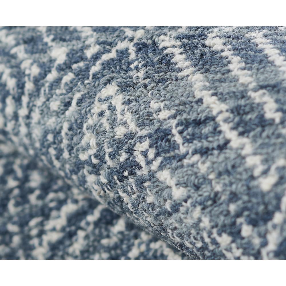 Momeni Mallorca Hand Hooked Wool Geometric Denim Area Rug 9' X 12'