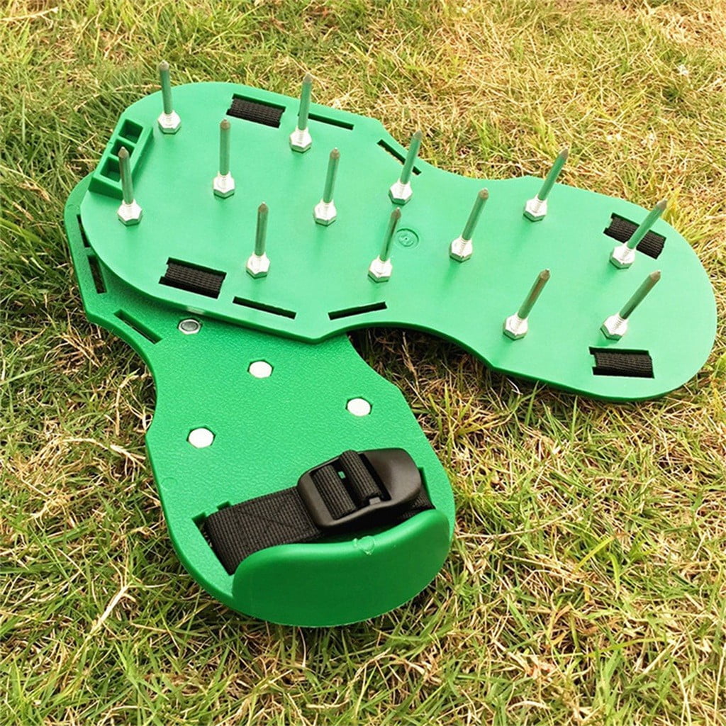 Kieccall Lawn Aerating Spike Shoes Self Leveling Epoxy Spike Shoes for Garden Lawn Soil Loosening Epoxy Projects 0.98 inch Spikes