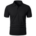 thumbnail image 4 of pstuiky camisetas de hombre, Camiseta informal de manga corta con cuello redondo y solapa de color liso para hombre ropa de hombre xl, 4 of 4