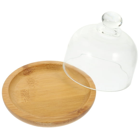 ifundom Small Clear Dome Cake Server with Glass Cover, 1 Set - Dessert Display Stand for Cakes, Pastries, and Food