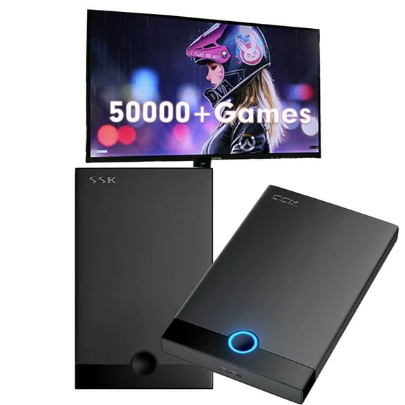 Retro Games 500GB Hard Drive: 50,000  Classic Games, PS2/PS1/PSP/Wii/DC/N64 & More on Windows, Play Your Favorite NES, SNES, Genesis & More