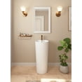 thumbnail image 4 of 33.66 in. Tall Circular Basin Pedestal Bathroom Sink in Glossy White with Single Faucet Hole and Overflow, 4 of 10