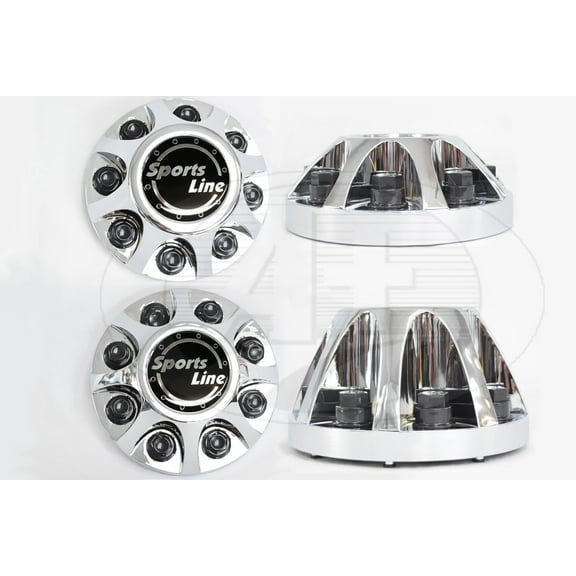 Complete Set (2 front   2 rear) Chrome Plated ABS Hubcap for 2008-2010 GMC/Chevy 3500HD Dually