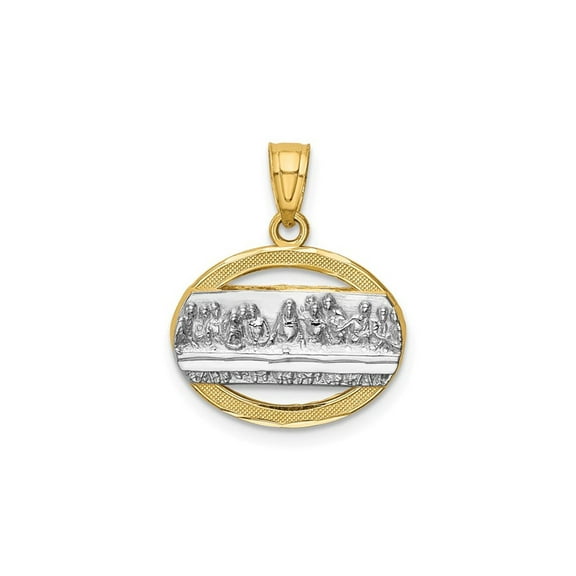 Gem & Harmony 14K Yellow Gold The Last Supper Pendant Medal (No Chain) for Women