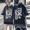 thumbnail image 4 of XYXIONGMAO Techwear Shirt Cyberpunk Japanese Streetwear Hip Hop Shirts for Men Graphic T Alphabet Design Workwear Casual Short-Sleeved Men's Loose Couple T-Shirt, 4 of 9