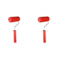 thumbnail image 1 of 2 rodillos de pintura de 6 pulgadas con mango de goma, herramienta moleteadora con patrón de madera para decoración de paredes, color rojo, 1 of 4