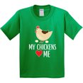 thumbnail image 3 of Inktastic My Chickens Love Me Youth T-Shirt, 3 of 5