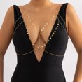 thumbnail image 1 of Sexy Beam Neck Diamond Necklace Jewelry Cobre Bead Mesh Body Chain Collar - 18 Gold 1301 oso de fresa  Electrónica, 1 of 7