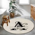 thumbnail image 3 of Round Rugs 3Ft, Letter A Round Area Rug Washable Indoor Throw Carpet, Monogram Words Small Non Slip Circle Rug for Bedroom Living Room Home Decor Aesthetic, 3 of 8