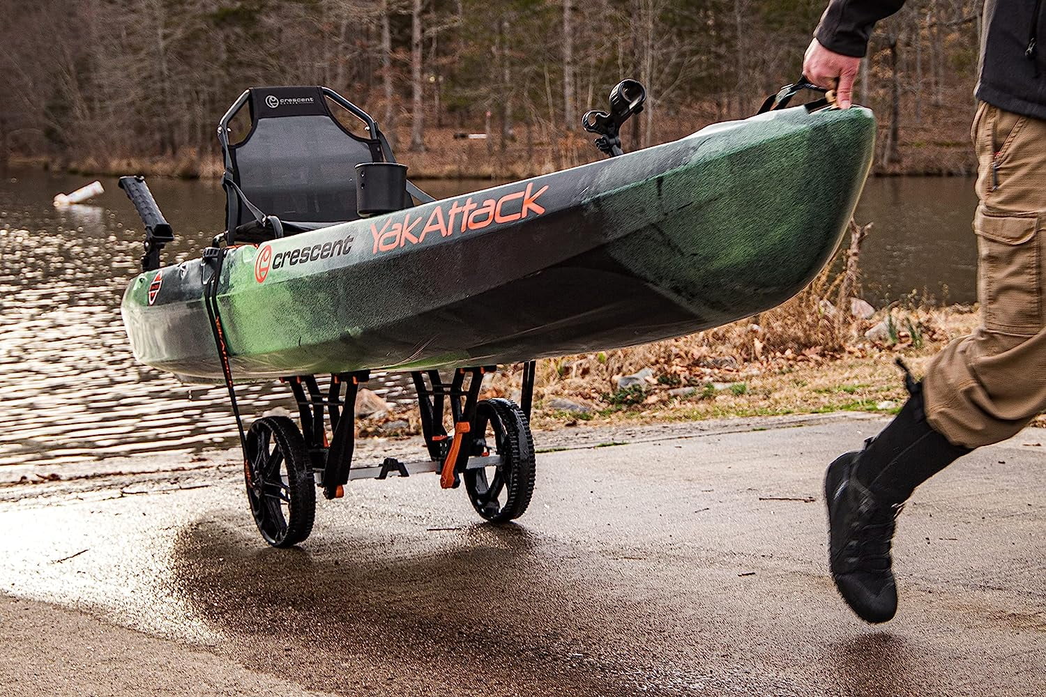 YakAttack TowNStow Bunkster Kayak Cart - Easy Assembly Collapsible Kayak Adjustable Transport Carrier Dolly | Kayak Fishing Accessories