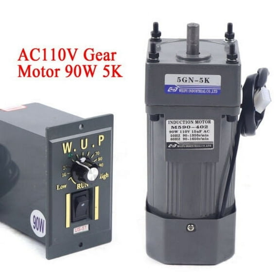 90W Electric Motor Single-Phase AC Gear Motor Variable Speed Controller 270RPM