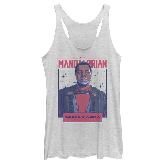 Women's Star Wars: The Mandalorian Karga Your Only Hope  Racerback Tank Top White Heather 2X Large