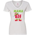 thumbnail image 3 of Inktastic Christmas Mama Elf Women's V-Neck T-Shirt, 3 of 5