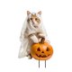 thumbnail image 1 of Ruifaya Decoraciones de Halloween para exteriores, letrero de jardín con lindo gato negro de 10 pulgadas con calabaza 'η, 1 of 7