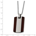 thumbnail image 4 of Stainless Steel Polished With Wood Dog Tag 24In Necklace Made In China srn447-24, 4 of 5