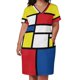 thumbnail image 3 of Mondrian minimalista vanguardista De Stijl arte moderno abstracto vestido suelto con bolsillos vestidos De mujer vestido elegante De lujo, 3 of 7