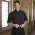 thumbnail image 2 of Clerical Shirt-Short Sleeve Tab Collar-15.5 In-Black, 2 of 3