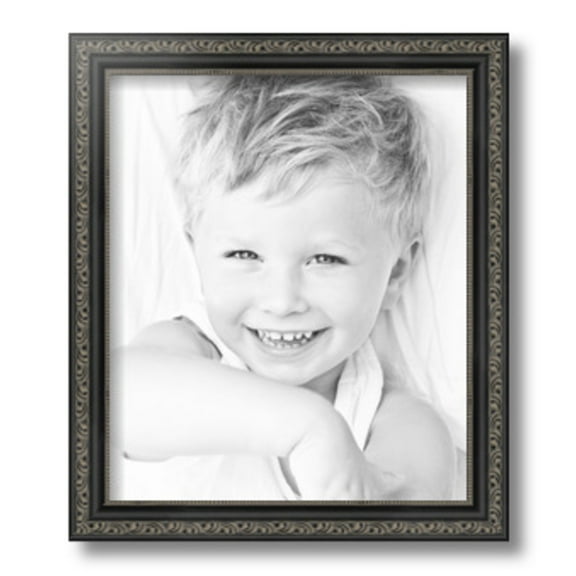 ArtToFrames 11" x 13" Antique Black Picture Frame, 11x13 inch Black Wood Poster Frame (WOM-5106)