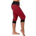 thumbnail image 5 of Frostluinai Capri Leggings for Women Mid Waisted Drawstring Soft Workout Capris with Pockets Plus Size Color Block Sweatpants, 5 of 7