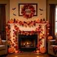 thumbnail image 5 of chaungfeng Artificial Maple Leaf Garland,79" Halloween Thanksgiving Foliage Hanging Vines - Fake Ivy,for Wedding Party Garden,Home,Dining Table Decoration,Wall,Fireplace, 5 of 8