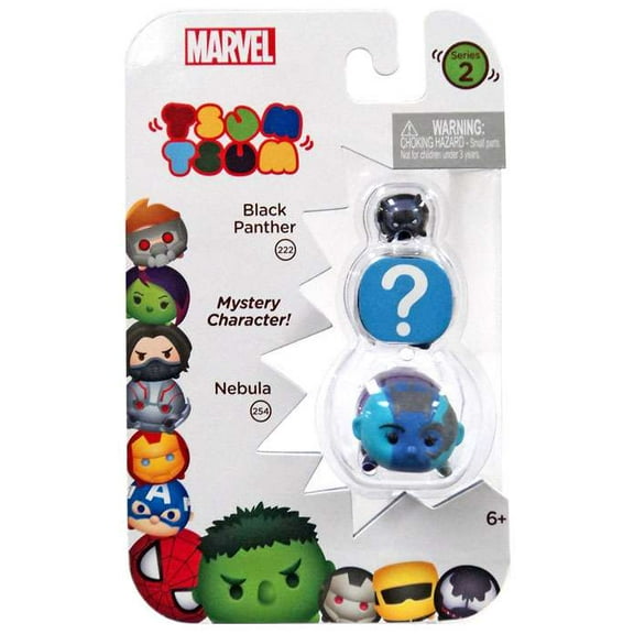 Marvel Tsum Tsum Series 2 Black Panther & Nebula Mini Figures, 3 Pack