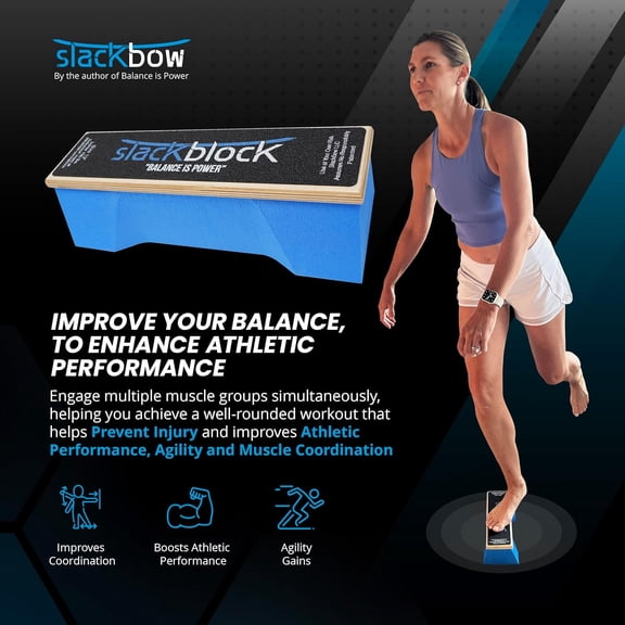 SlackBlock Athletic Balance Trainer - Improve Balance, Stability, and Athletic Performance - Compact and Portable