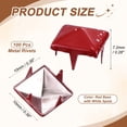 thumbnail image 2 of Uxcell 100 piezas de tachuelas piramidales de 10 mm, remaches de acero al carbono de 4 garras para bolsas, zapatos y artesanía en cuero, base roja con manchas blancas, 2 of 6