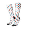 thumbnail image 2 of Fotbe Red Blue Polka Dots print Women's Men's Novelty Crew Socks Cotton Socks Knee High Socks for Walking,Running,Nurses,Pregnancy, 2 of 9