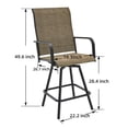 thumbnail image 4 of Outdoor Bar Stools Set of 2, 28.4" Pub Height Tall Patio Chairs, All-Weather 360° Swivel Patio Barstools for Outside Garden Poolside Yard, Brown, 4 of 8