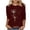 Wine, variant on Teissuly Women's Fashion Printed T-shirt 3/4 Sleeves Blouse Round Neck Casual Tops