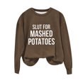 thumbnail image 1 of Birdeem Womens Round Neck Printed Loose Fitting Sweater Long Sleeve Hoodless Sweatshirts, 1 of 1