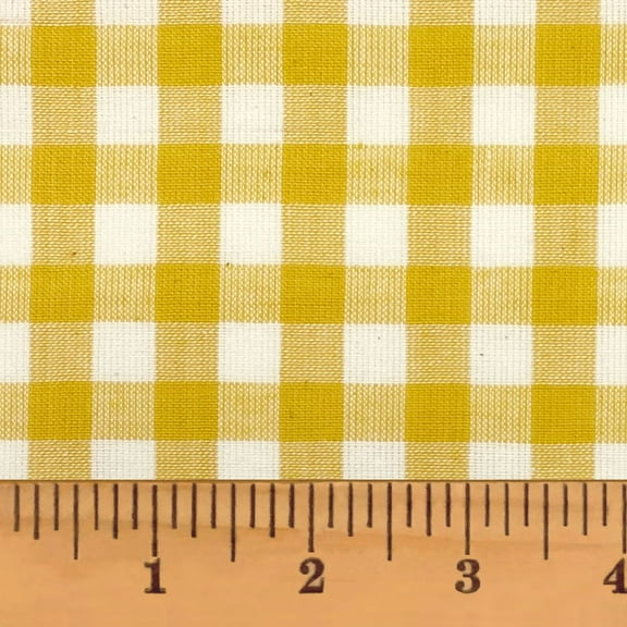 JCS Summer Yellow 5 Mini Buffalo Homespun Plaid Cotton Fabric Sold by the Yard