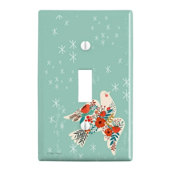 Peace Dove at Christmas Plastic Wall Decor Toggle Light Switch Plate Cover